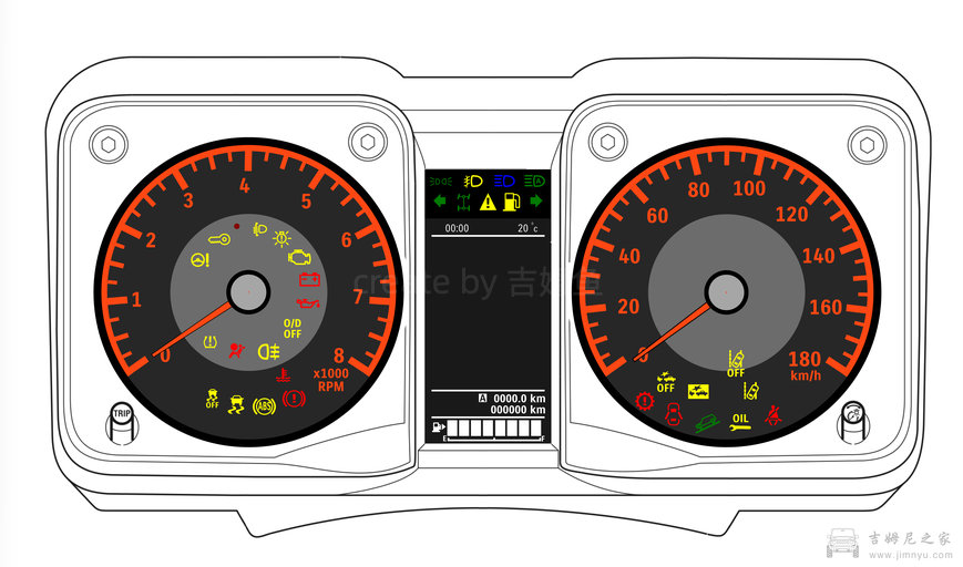 Suzuki Jimny JB74 instrument cluster warning lights